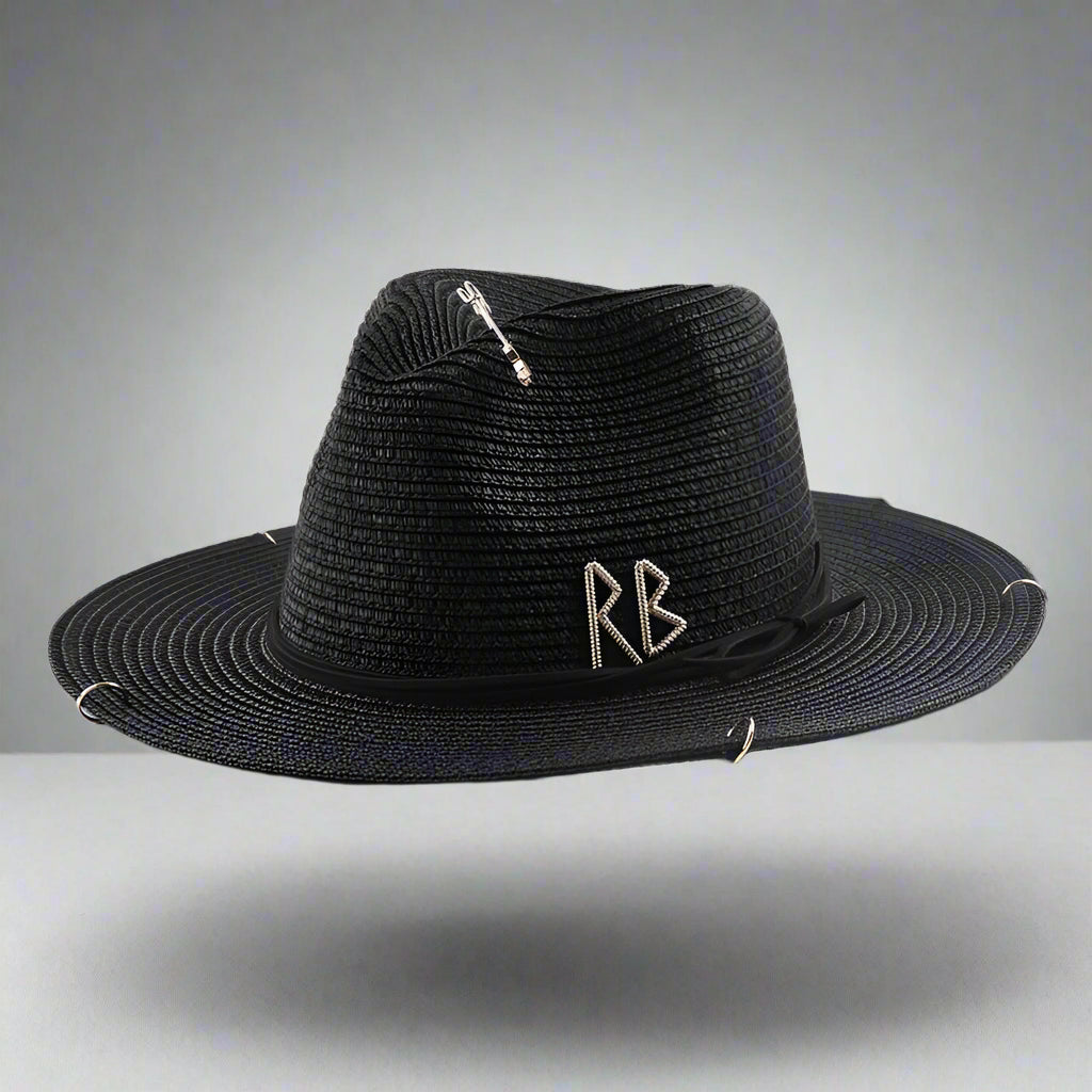 Unisex Metal Letter Straw Panama Hat FitiqueFit