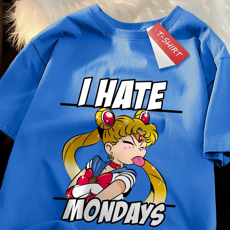 🌙 Sailor Moon Tongue-Out Graphic T-Shirt – Playful Anime Streetwear FitiqueFit