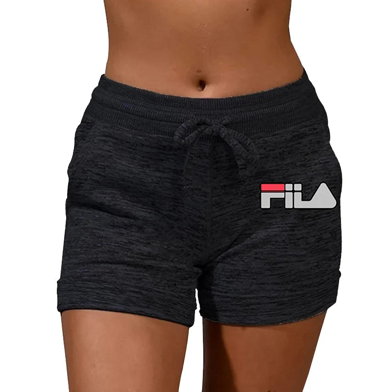 Nordic Letter Yoga Shorts | Abstract FIIA-Inspired Print Workout Pants FitiqueFit