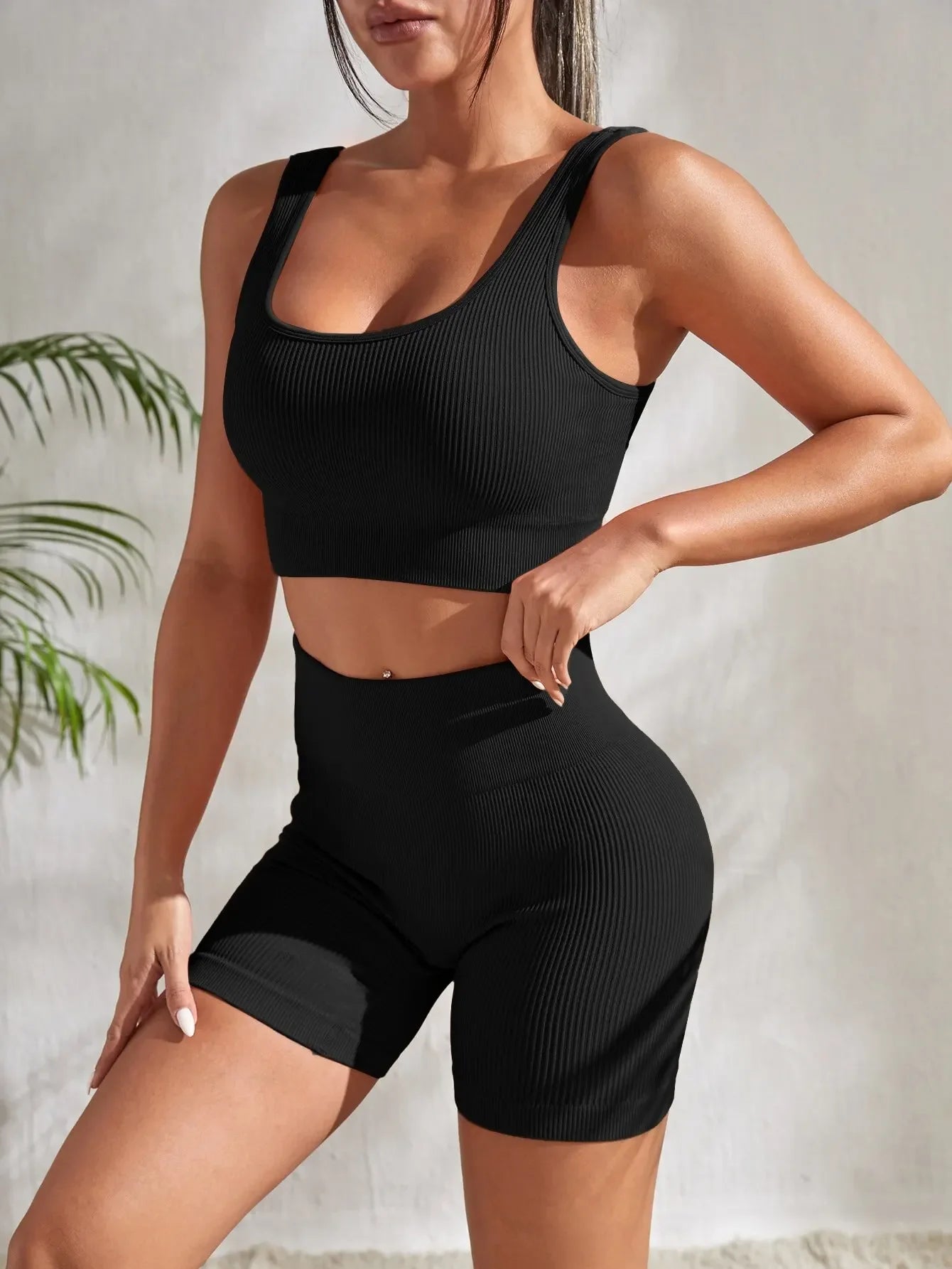 Women's Seamless Ribbed Yoga Set FitiqueFit
