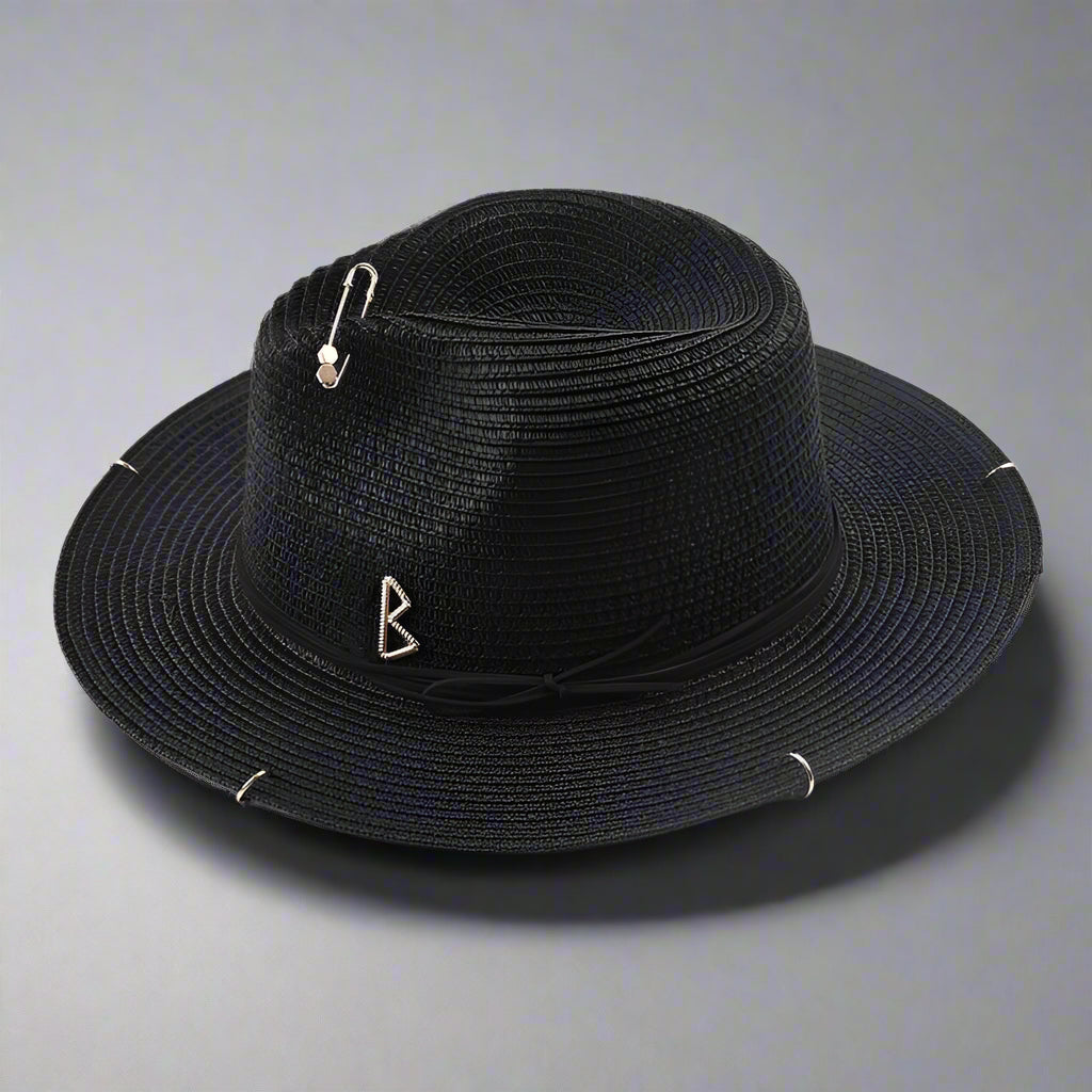 Unisex Metal Letter Straw Panama Hat FitiqueFit