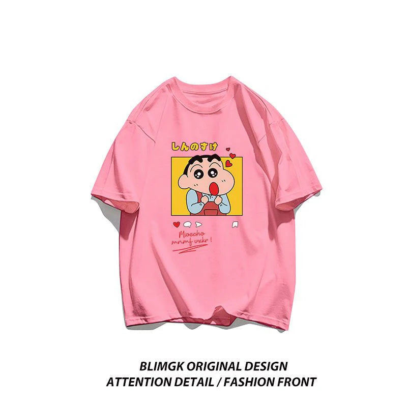 👕 Crayon Shin-chan "Beloved Woman" Cotton T-Shirt – Playful Anime Streetwear FitiqueFit