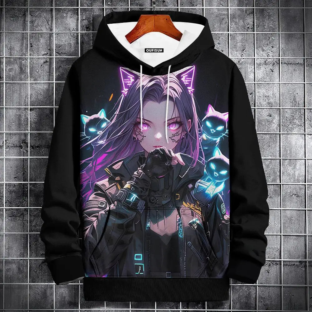 🧥 Oversized Anime Graphic Hoodie FitiqueFit