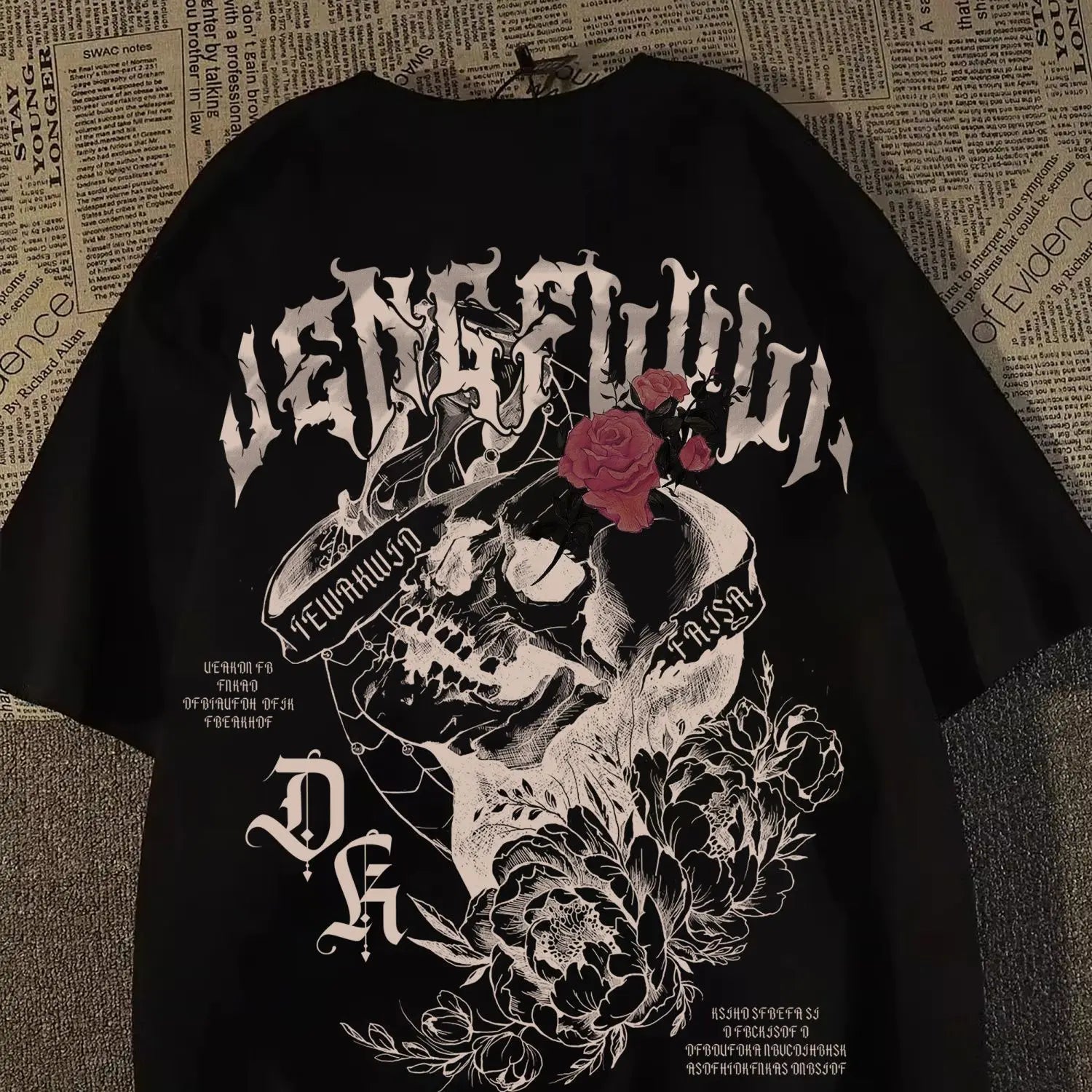 💀 Pure Cotton Retro Skull Print T-Shirt FitiqueFit