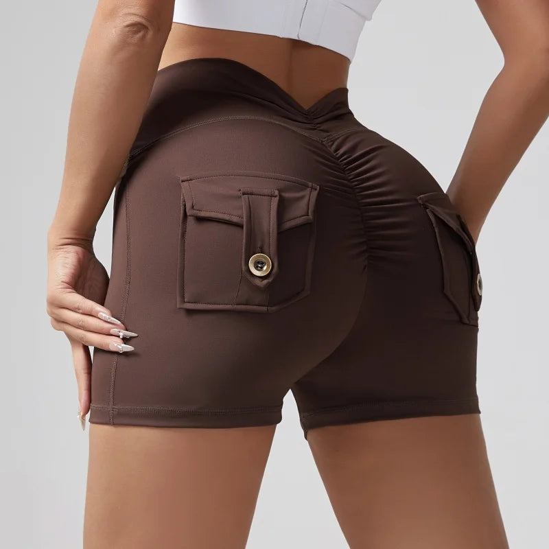 🍑 Wrinkled High-Waist Pocket Leggings for Women FitiqueFit