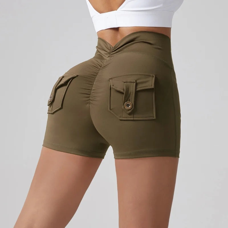 🍑 Wrinkled High-Waist Pocket Leggings for Women FitiqueFit