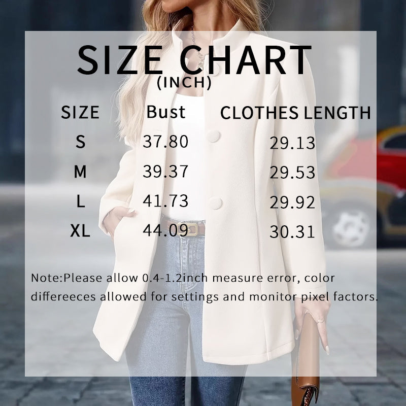 Women’s Elegant Single-Breasted Winter Overcoat – Long Sleeve Mid-Length Office Coat CJ US