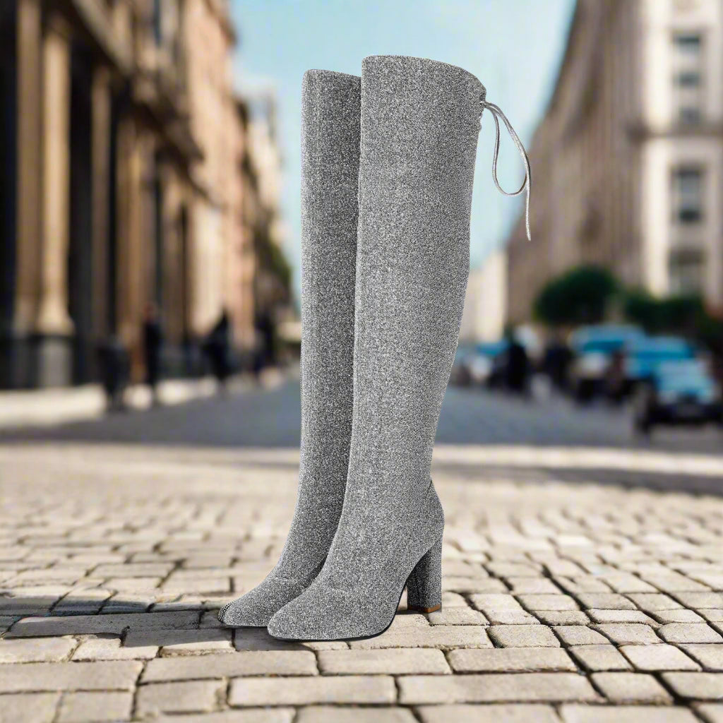 Plus-Size Over The Knee Long Boots for Women – Chunky Heel Nightclub Platform CJ