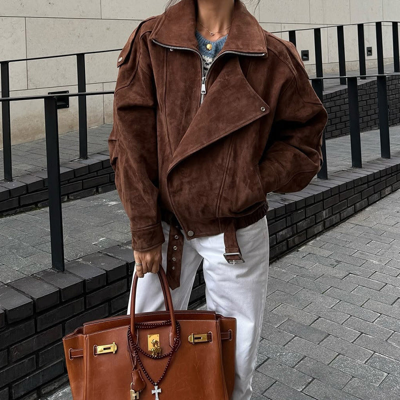 Women's Casual Zip Up Jacket, Fall Long Sleeve Outerwear Coat With Pockets CJ US