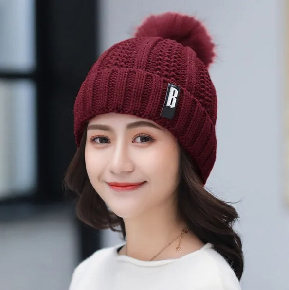 Winter Beanie Hat Scarf Set Women Warm Knitting Skull Cap CJ US