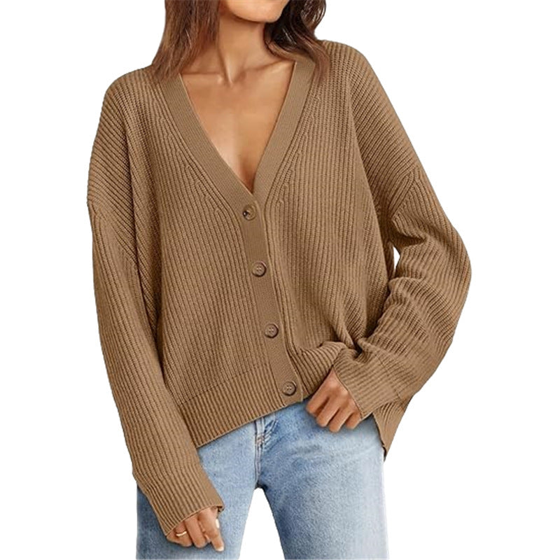 Women’s Lightweight Button Cardigan – No Pilling Knit Sweater CJ