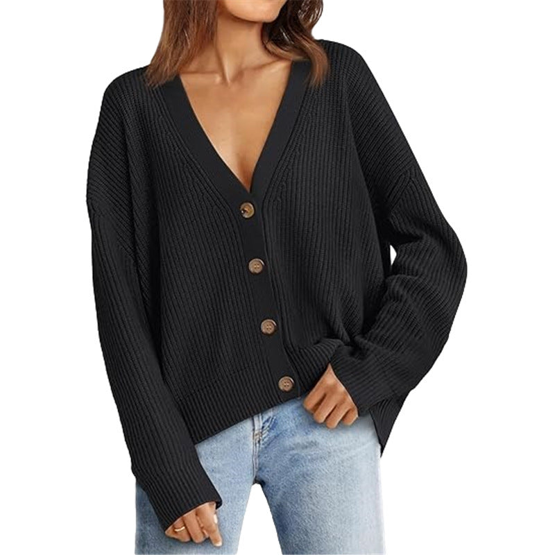 Women’s Lightweight Button Cardigan – No Pilling Knit Sweater CJ