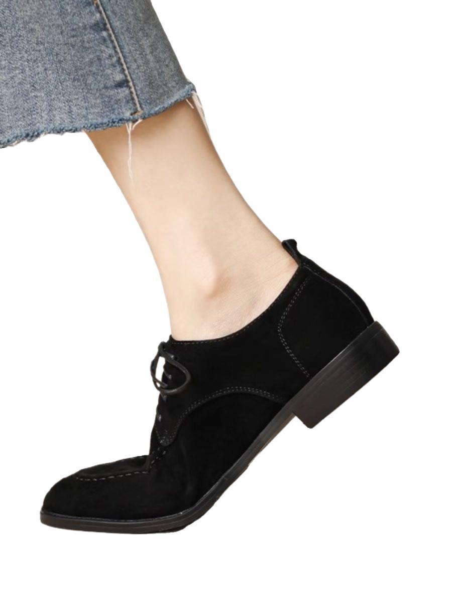 Women’s Retro Deep-Mouth Lace-Up Loafers – Vintage-Inspired Pumps CJ