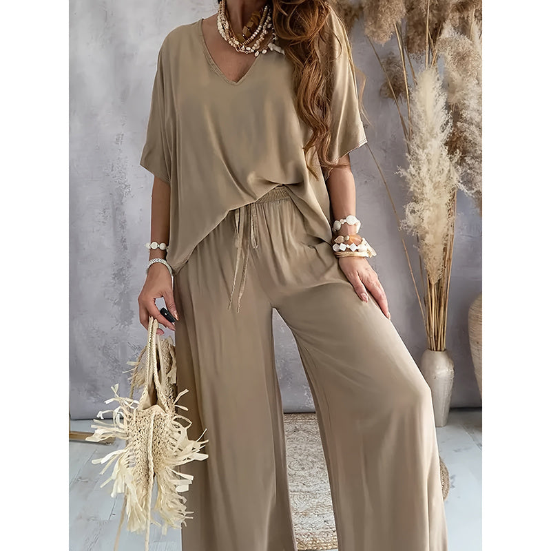 Women’s Lounge Set with Wide Leg Pant CJ
