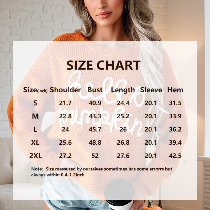 Women's Casual Round Neck Long Sleeve Letter Graphic Sweater Fall Winter Warm Comfortable Pullover Tops CJ US