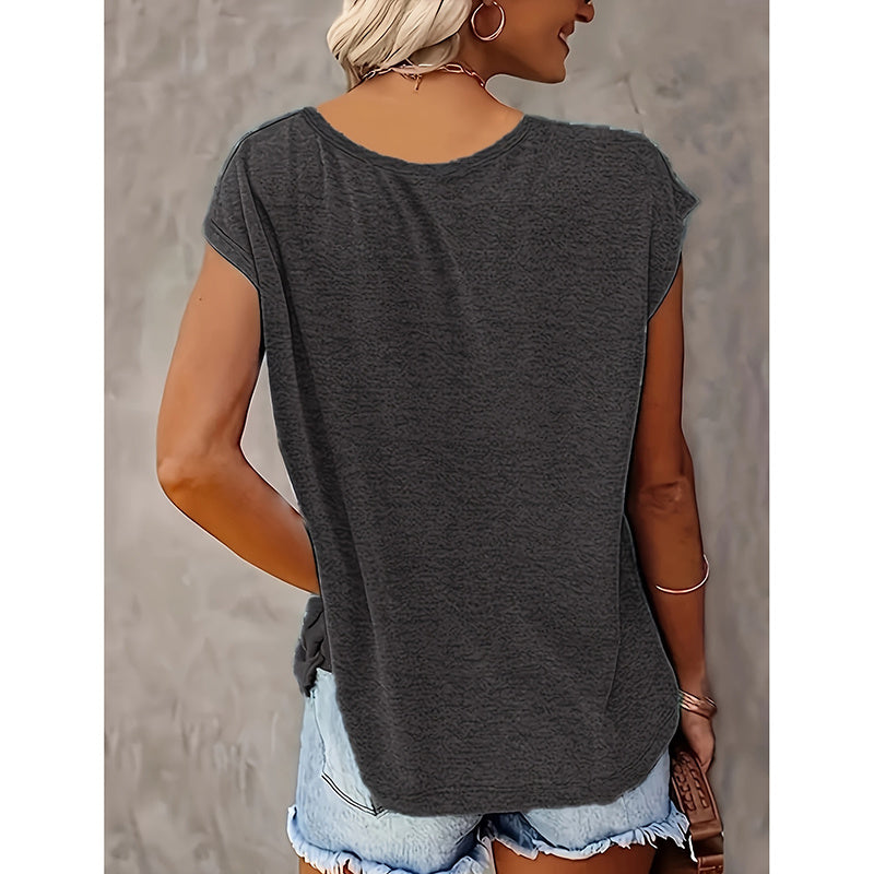 2-Pack Wildflowers Graphic Print V-Neck Tee Tops CJ