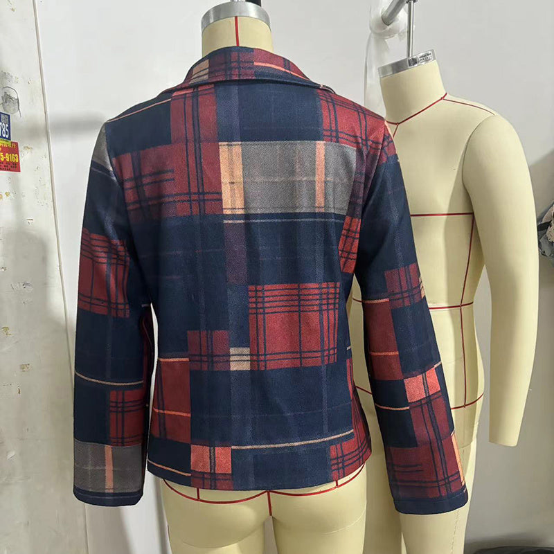 “Vintage Stand Collar Blazer with Single-Row Buttons — Tailored Jacket” CJ US