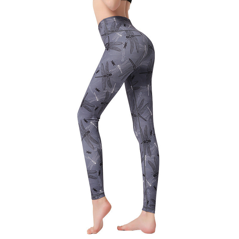 💜 Marble Print High-Waist Yoga Leggings – Sculpted Fit in Bold Purple FitiqueFit
