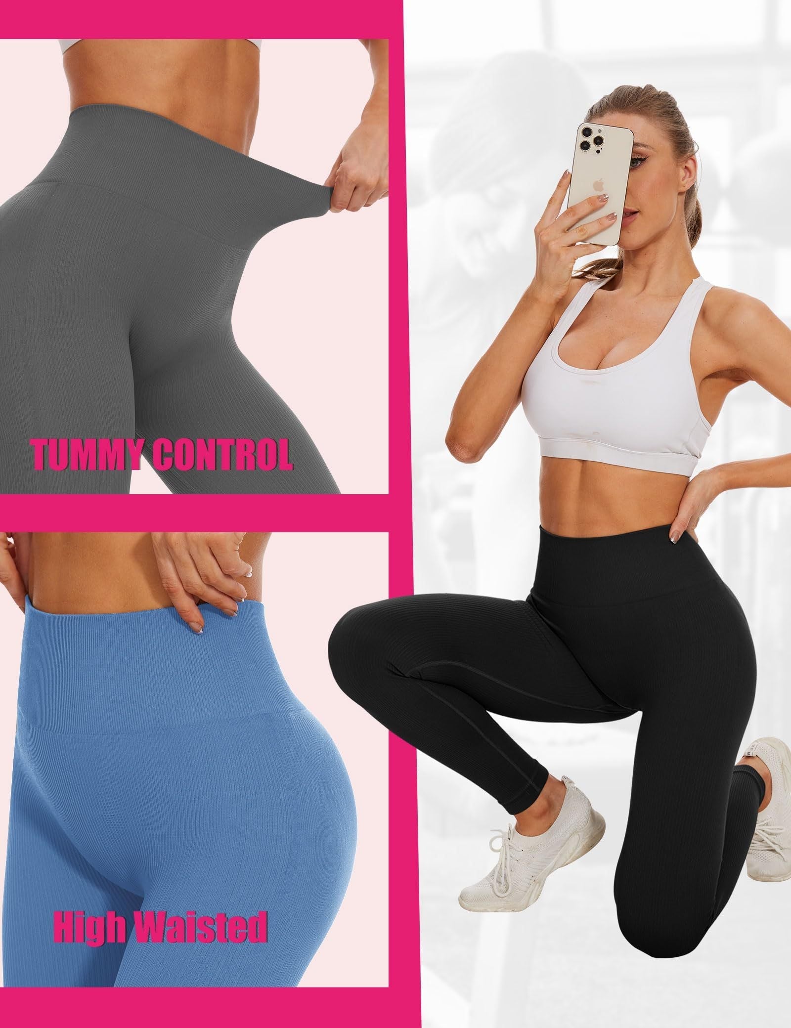 Leggings for Women - Cropped High-rise Seamless Plus size leggings CJ US