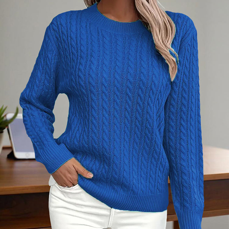 Women’s Textured Crew‑Neck Pullover Top CJ US