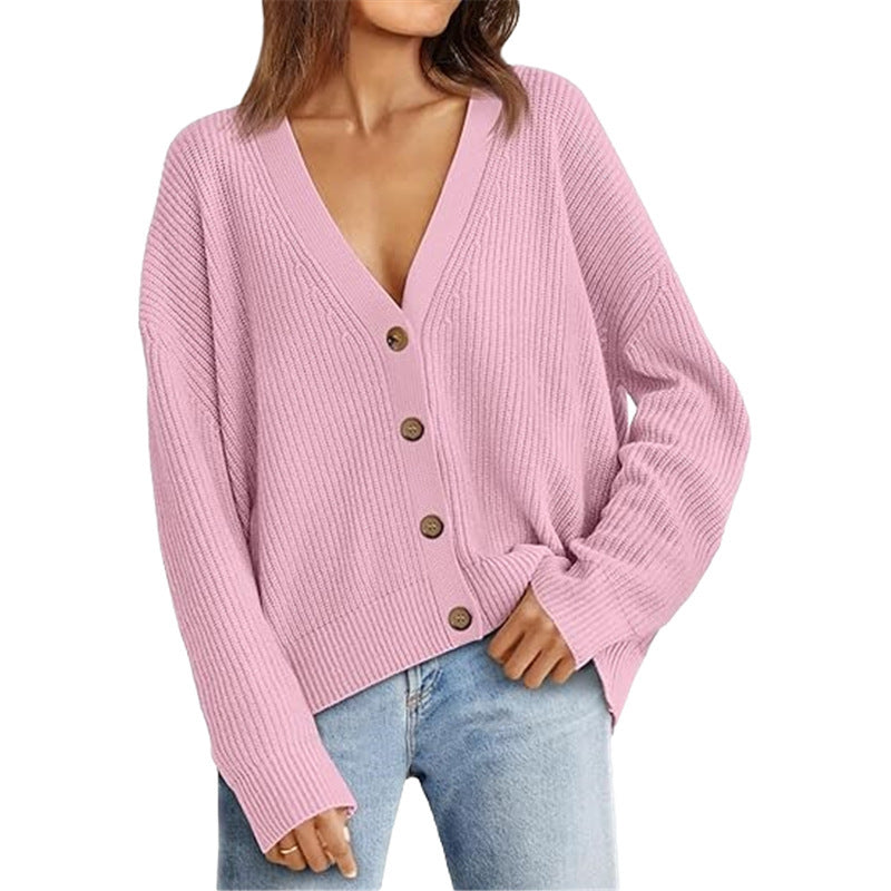 Women’s Lightweight Button Cardigan – No Pilling Knit Sweater CJ