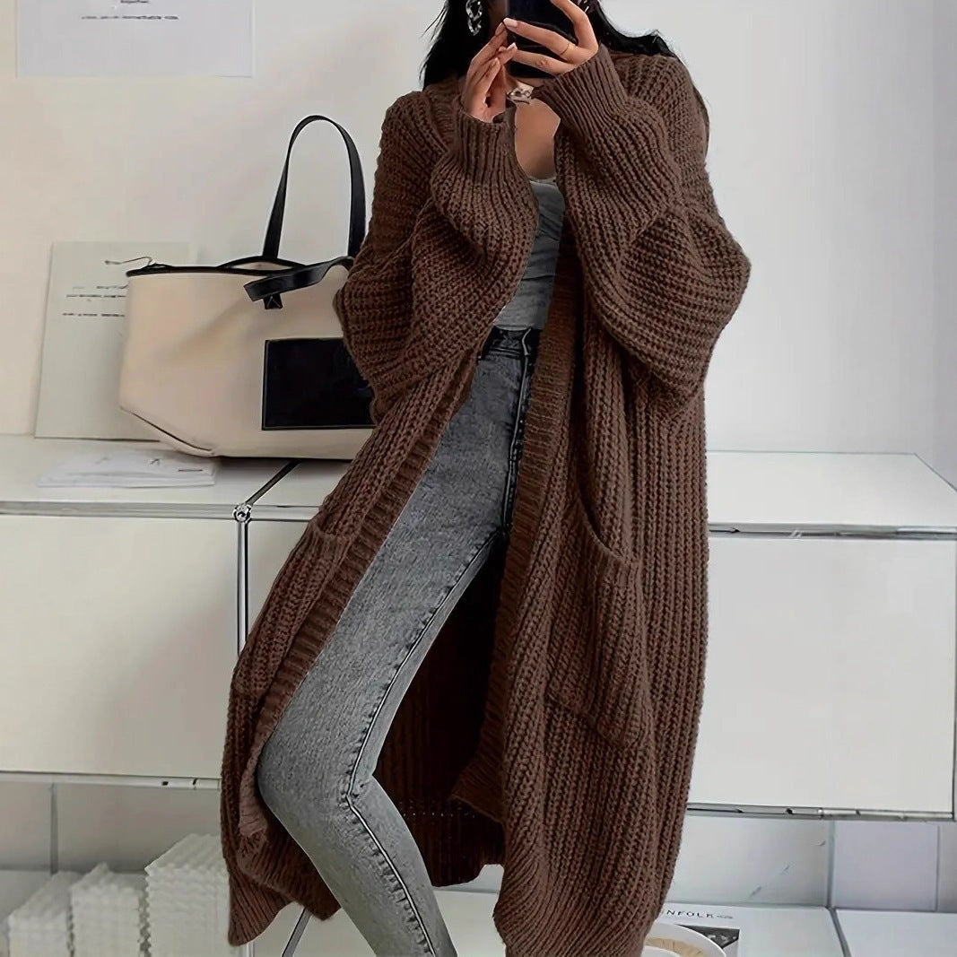 Women’s Long Cardigan Sweater – Autumn/Winter Loose Fit Knitwear, Versatile Style CJ US