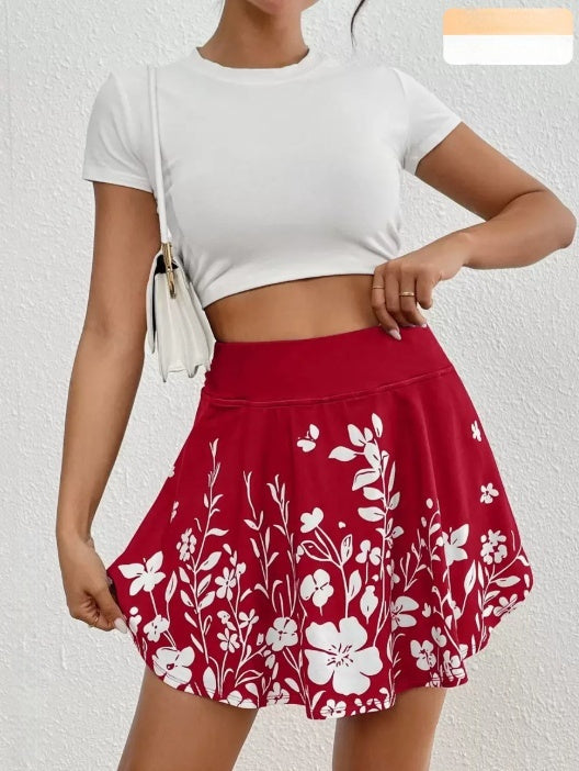 🌼 Women's Minimalist Floral Print High-Waisted Shorts with Pockets FitiqueFit