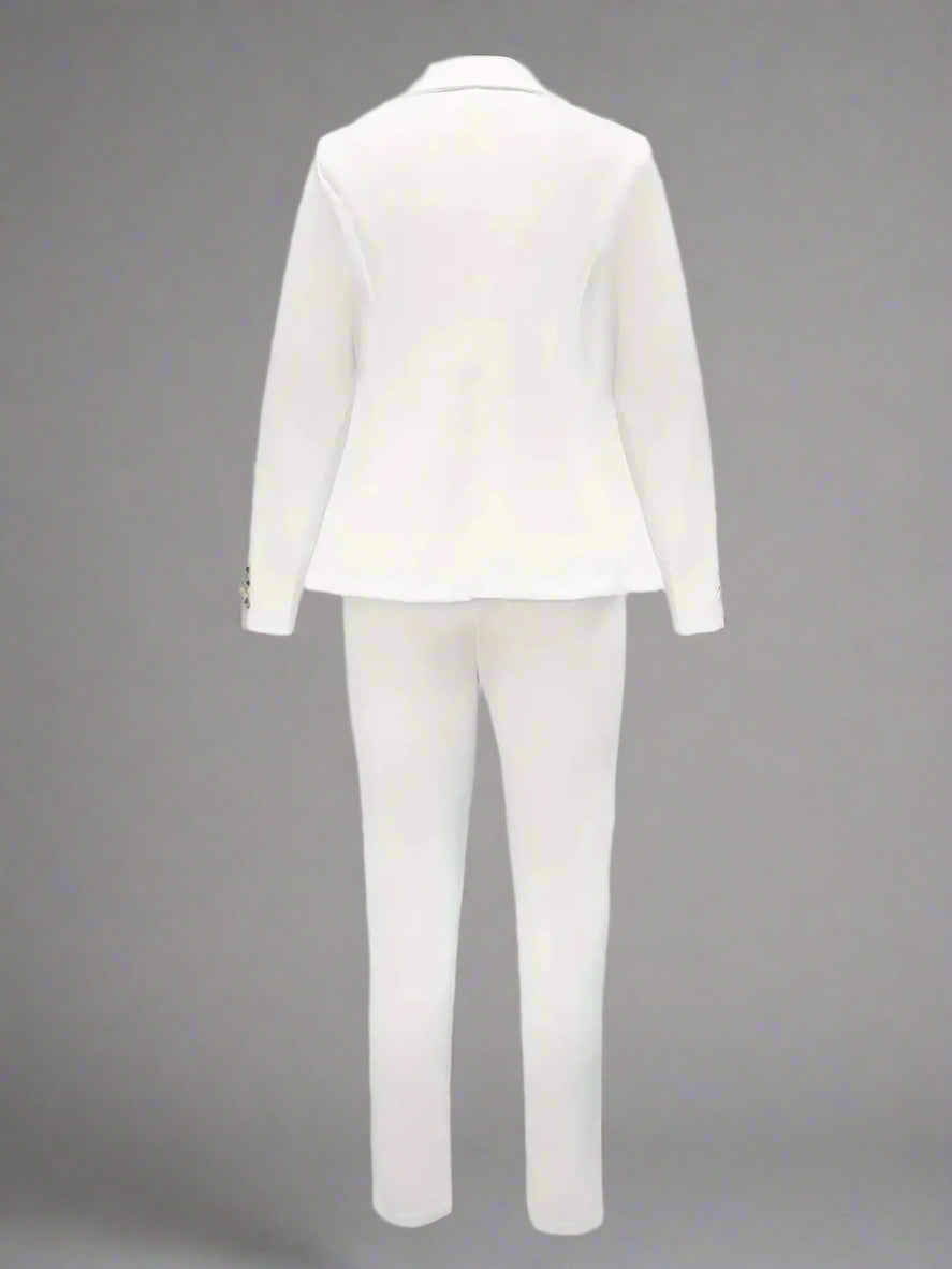 All Season Professional Women's Suit Set, Double Breasted Buttons, Gold Buttons, Essential For The Office, Women's Clothing For Autumn And Winter Seasons CJ US