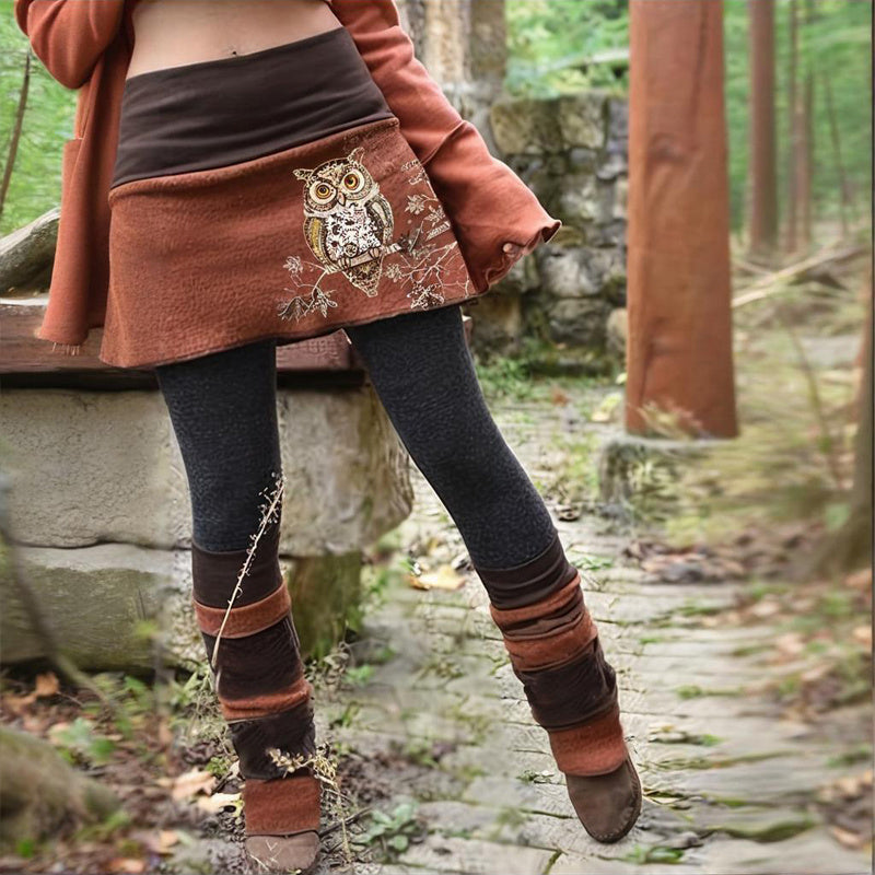 Women's Color Block Asymmetrical Skort With Contrast Panels - Comfortable Fashion Leggings For Spring&Fall CJ US