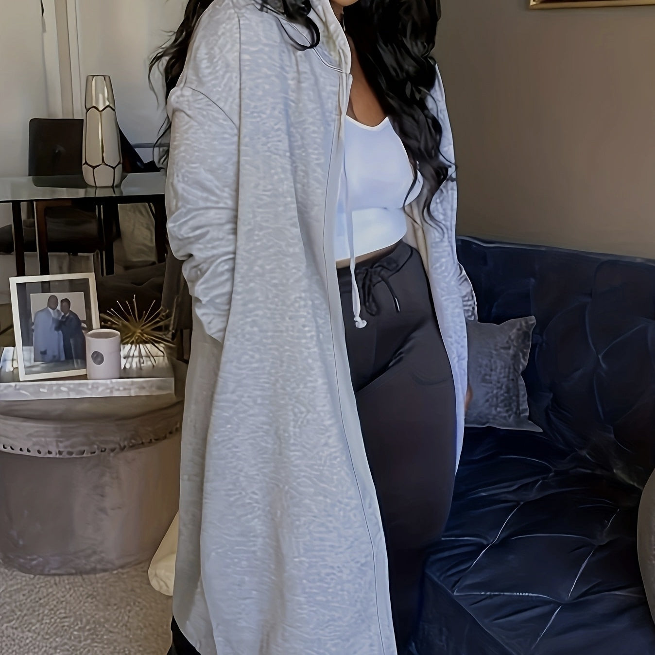 Women’s Long Hooded Hoodie Jacket CJ US