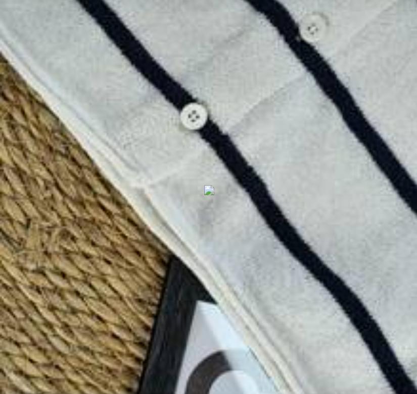 Women's 2025 Spring Summer Casual Fold-Down Short Sleeve Fashion Button Knitted Cardigan Sweater Navy Striped Sleeve Knitted Cardigan CJ US
