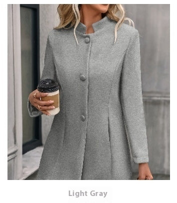 Women’s Elegant Single-Breasted Winter Overcoat - FitiqueFit