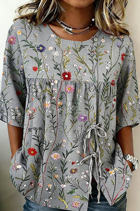 Women's Casual And Versatile Floral 3D Printed Top 