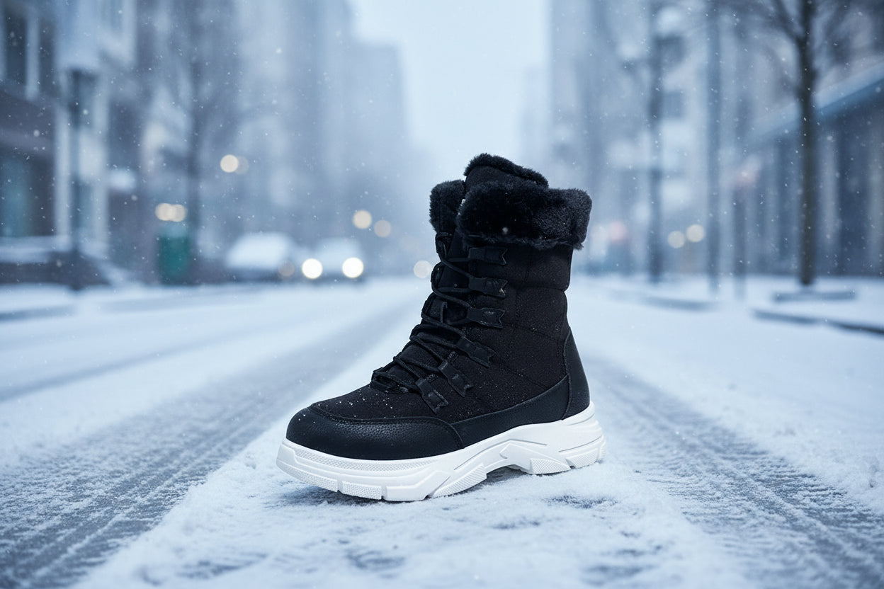 Women’s Fleece-Lined Chunky Sole Shoes – Warm Casual Winter Comfort Shoes - FitiqueFit