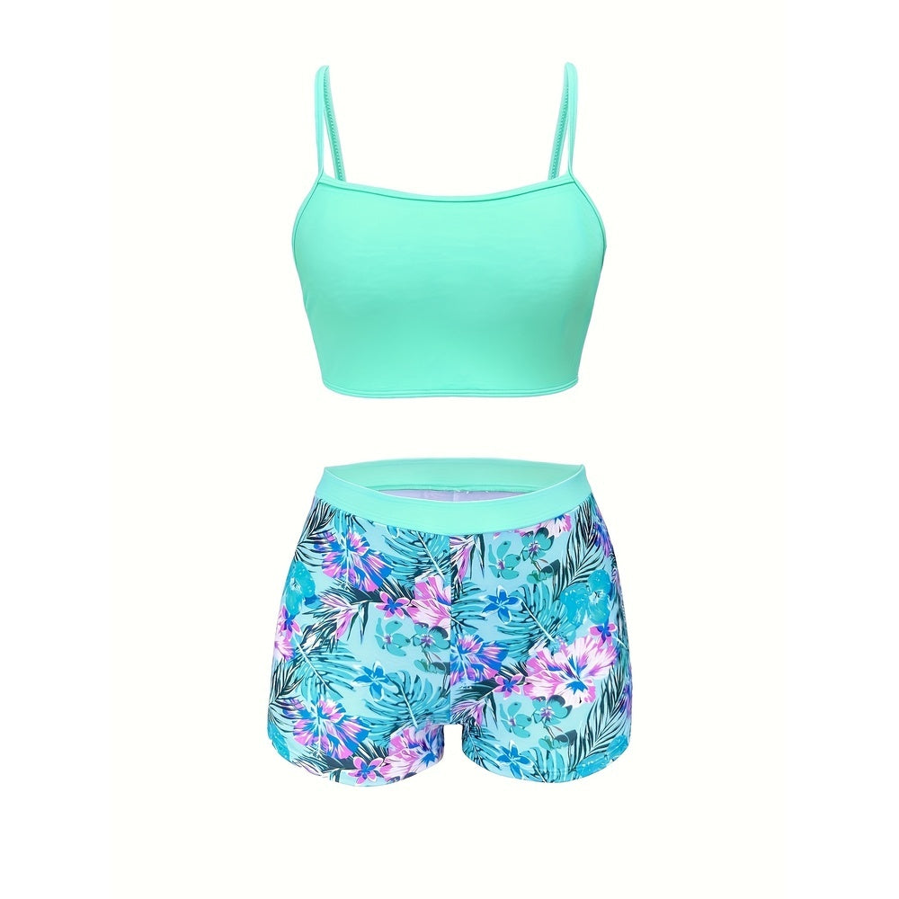 Local WarehouseFashionable Printed Slimming High Waisted Bikini Three Set Beach Vacation Sunscreen Swimsuit CJ US