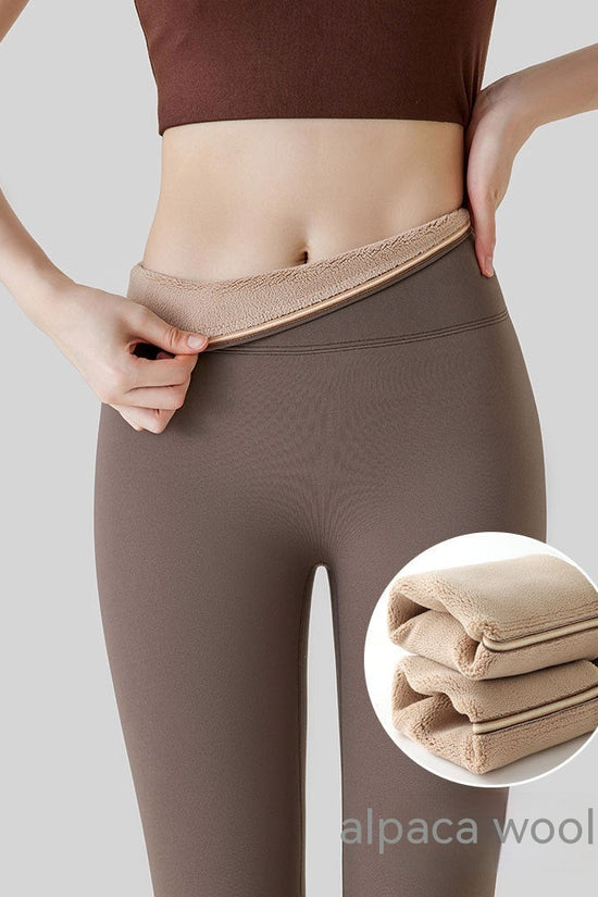 Fleece-lined Thick High Waist Hip Lift Leggings For Women 