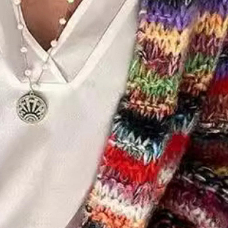 Women's Colorful Long Sleeve Cardigan Soft Boho Chic Knit Open Front Sweater For Spring And Fall Vacation CJ US