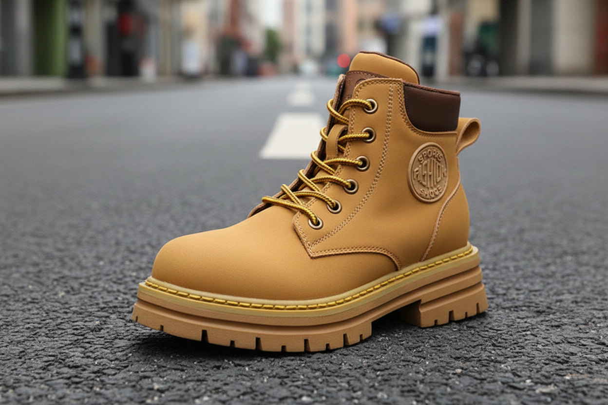Women’s Genuine Leather Martin Boots – Thick Bottom Elevator Style CJ