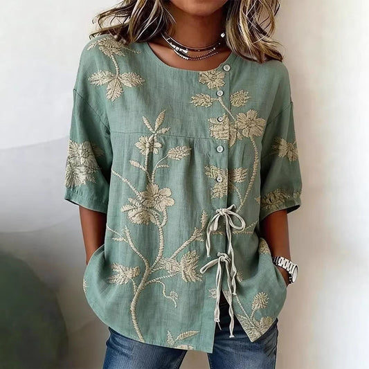 Women's Casual And Versatile Floral 3D Printed Top 