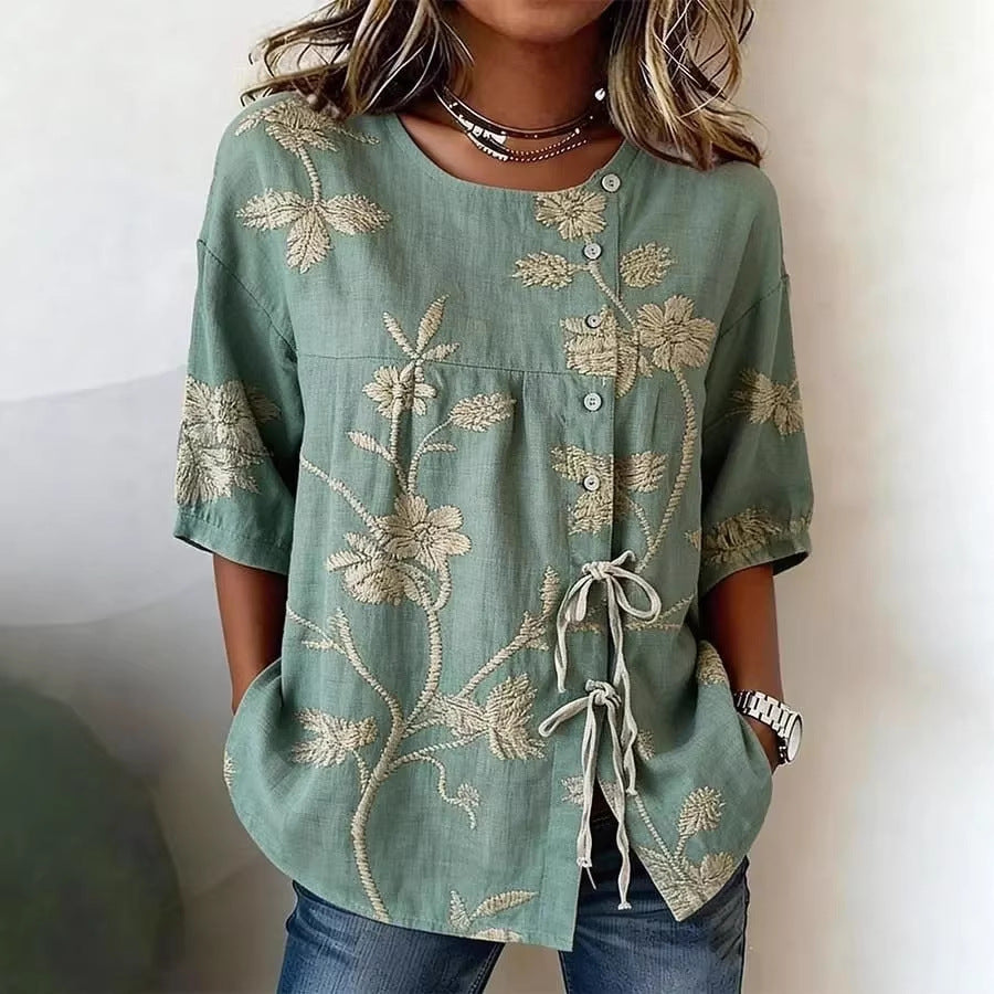 Women's Casual And Versatile Floral 3D Printed Top 