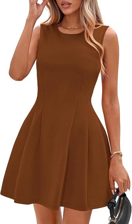 Sleeveless Solid Color Casual Dress Women 