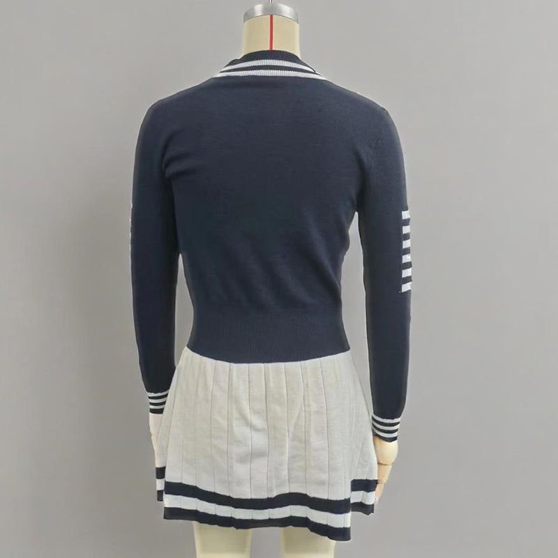 Women's Long Sleeve Sweater Dress Fall Crewneck Ribbed Knit A-Line Casual Mini Dresses CJ US