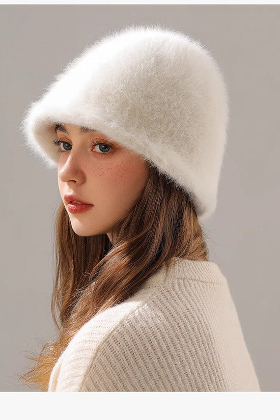 Big Head Circumference Real Rabbit Plush Hat 