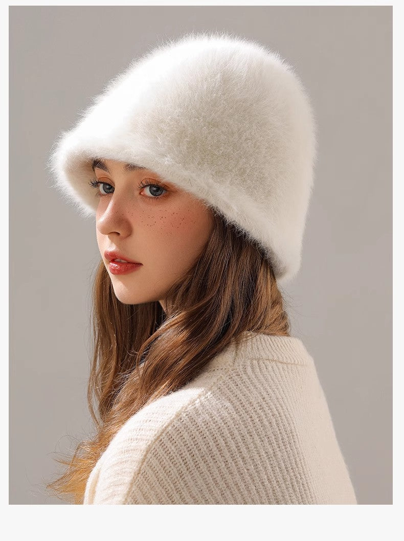 Big Head Circumference Real Rabbit Plush Hat 