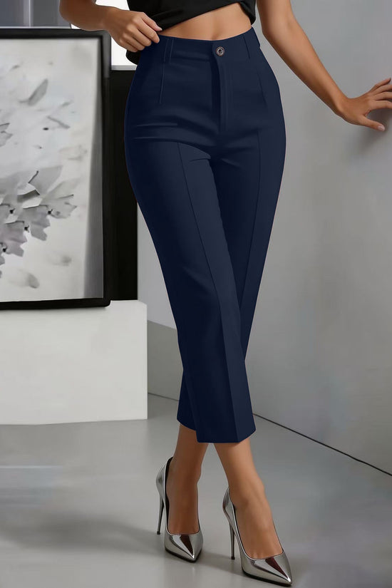 Women's High-Waisted Drapey Straight-Leg Pants 