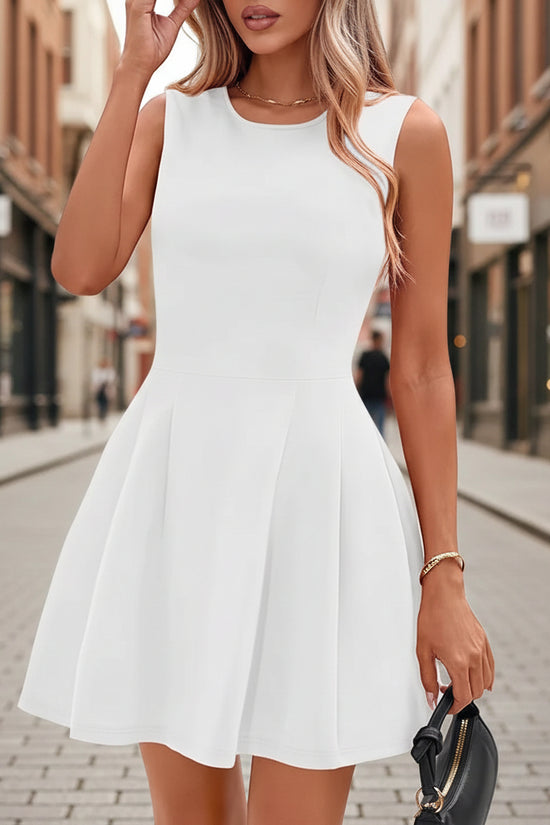 Sleeveless Solid Color Casual Dress Women 