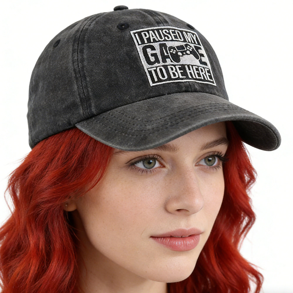I Paused My Game to Be Here Adjustable Baseball Cap 