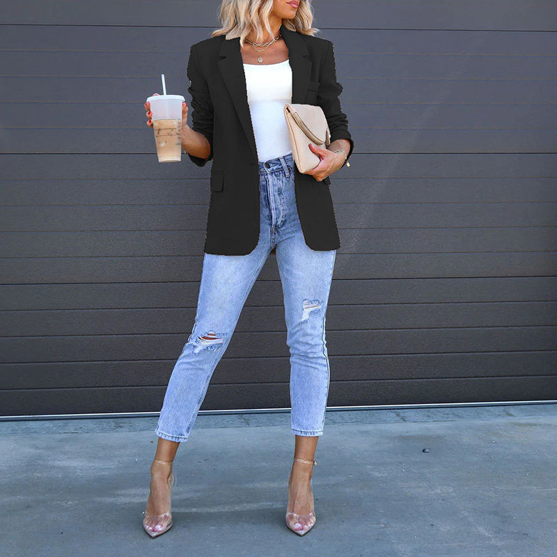 Womens Casual Blazers Open Front Long Sleeve Work Office Suit Jackets Blazer CJ US