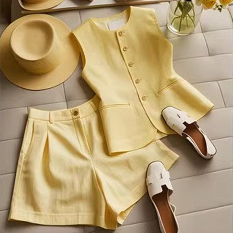 Suit Vest Suit Women's Cotton And Linen CJ