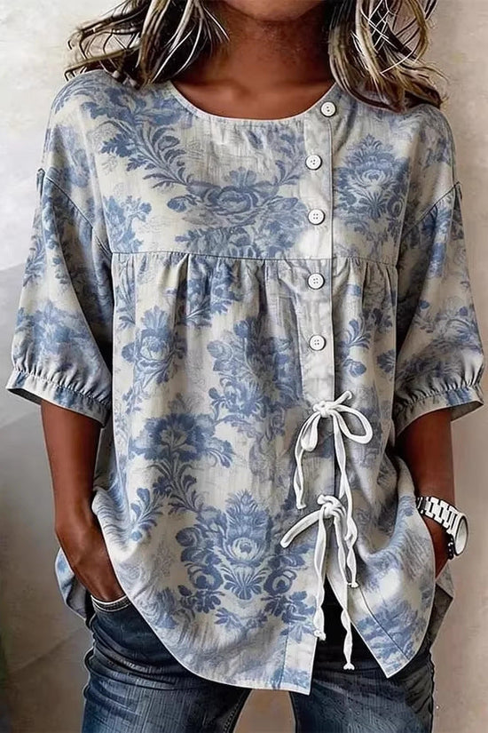 Women's Casual And Versatile Floral 3D Printed Top 
